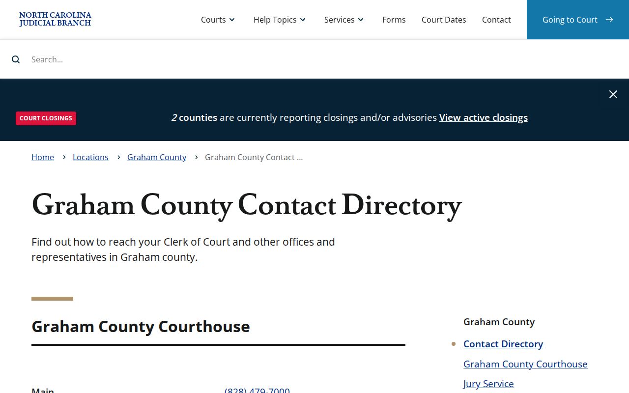 Graham County arrest warrant check contacts for Clerk and magistrates